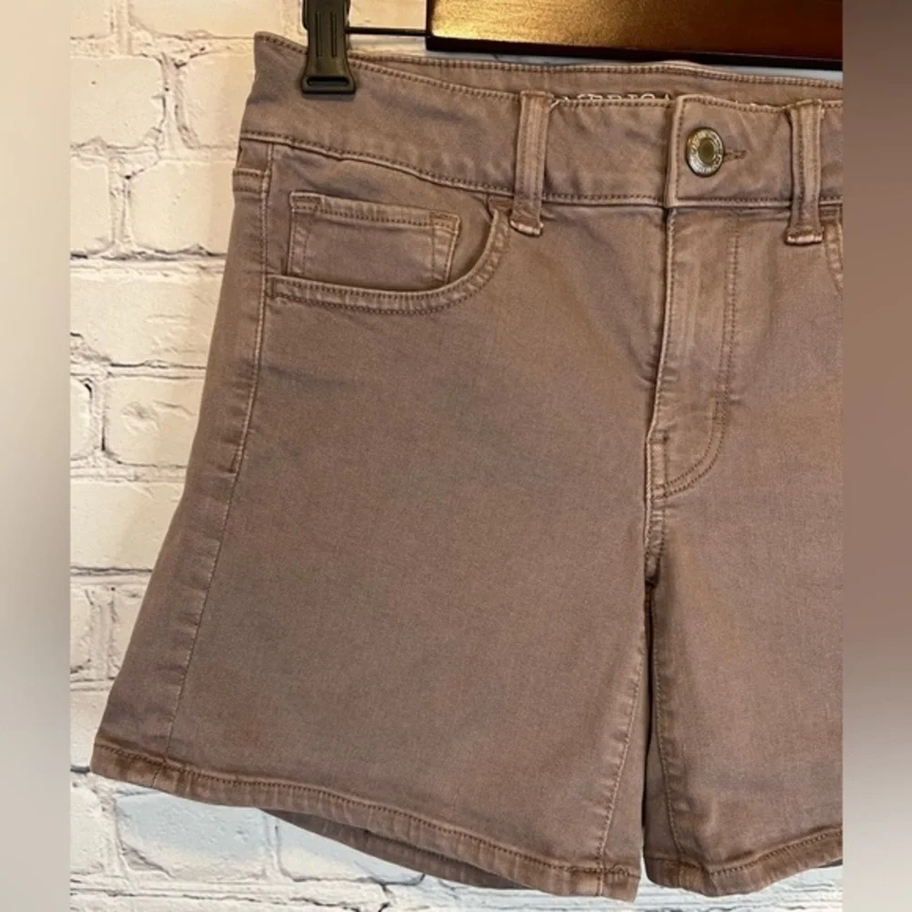 American‎ Eagle Women's Super Stretch Midi AEO Twill Purple Jean Shorts 8